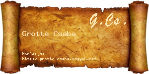 Grotte Csaba névjegykártya